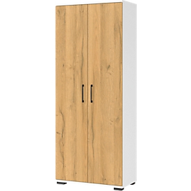 Armoire à dossiers Profi 2.0, 4 tablettes, 5 HC, L 800 x P 400 x H 2000 mm, chêne de Grandson/blanc