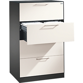 Armoire à dossiers suspendus ASISTO C 3000, 4 tiroirs, 2 rangées, l. 800 mm, anthracite/blanc