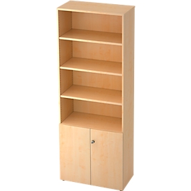 Armoire à étagères TOPAS LINE, 4 HC Étagère/2 HC Portes, érable/érable