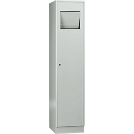 Armoire à linge, compartiment de 400 mm, clapet basculant, verrouillable, gris clair