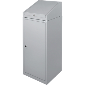 Armoire à outils avec bureau, porte à charnières, 2 étagères, 1 tiroir, L 500 x P 500 x H 1200 mm, verrouillable, aluminium blanc 