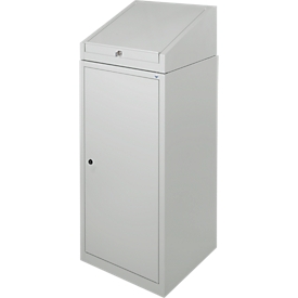 Armoire à outils avec bureau, porte à charnières, 2 étagères, 1 tiroir, L 500 x P 500 x H 1200 mm, verrouillable, gris clair 