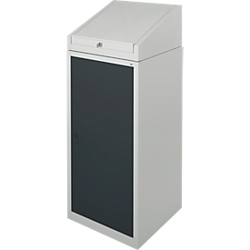 Armoire à outils avec bureau, porte à charnières, 2 étagères, 1 tiroir, L 500 x P 500 x H 1200 mm, verrouillable, gris clair/anthracite 