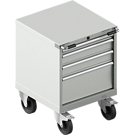 Armoire à outils mobile WSK 27-27, 4 tiroirs, jusqu'à 75 kg, H 770 mm, verrouillage individuel, acier, gris clair/gris clair