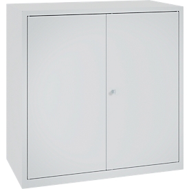 Armoire à outils, serrure de sécurité, 2 étagères &amp; 1 tiroir, L 1000 x P 500 x H 1000 mm, tôle d'acier, gris clair/gris clair