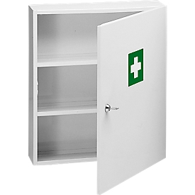 Armoire à pharmacie en métal, l. 400 x P 110 x H 455 mm,  sans contenu, gris clair