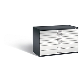 Armoire à plans en acier, pour formats jusqu'à DIN A1, 8 tiroirs