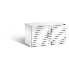 Armoire à plans en acier, pour tous les formats jusqu'à A0, 10 tiroirs,