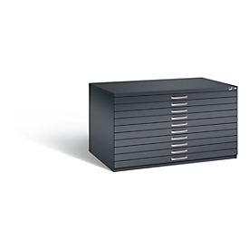 Armoire à plans en acier, pour tous les formats jusqu'à A0, 10 tiroirs