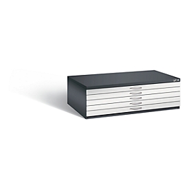 Armoire à plans en acier, pour tous les formats jusqu'à A0, 5 tiroirs