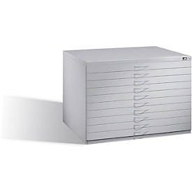 Armoire à plans en acier, pour tous les formats jusqu'à A1, 10 tiroirs,