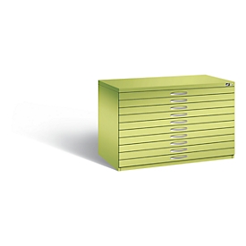 Armoire à plans en acier, pour tous les formats jusqu'à A1, 10 tiroirs,