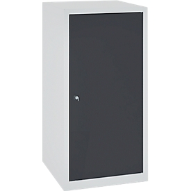 Armoire à porte battante à outillage, en acier, l. 500 x P 500 x H 1000 mm, gris clair RAL 7035/anthracite RAL 7016