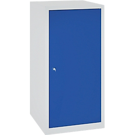 Armoire à porte battante à outillage, en acier, l. 500 x P 500 x H 1000 mm, gris clair RAL 7035/bleu gentiane RAL 5010 5010