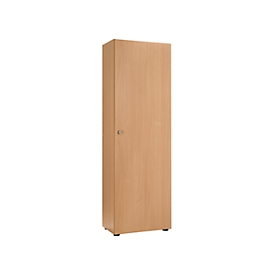 Armoire à porte battante avec 1 porte, sans surface acoustique, l. 600 mm, coloris hêtre