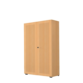 Armoire à portes battantes, 2 portes, surface acoustique, 800 x 1930 mm, 5 HC, coloris hêtre