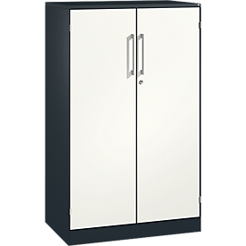 Armoire à portes battantes ASISTO C 3000, 3 hauteurs de classeurs, l. 800 mm, anthracite/blanc