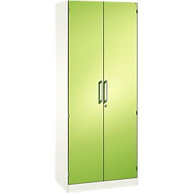 Armoire à portes battantes ASISTO C 3000, 5 hauteurs de classeur, l. 800 mm, blanc/jaune-vert