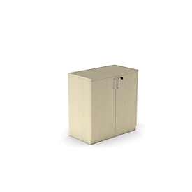 Armoire à portes battantes BEXXSTAR, 2 hauteurs de classeurs, portes en bois, H 825 mm, décor érable
