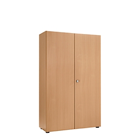 Armoire à portes battantes, l. 1000 mm, 5 HC, hêtre