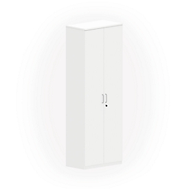 Armoire à portes battantes NEVADA - en bois - l. 800 x P 445 x H 2225 mm - 6 HC - blanc
