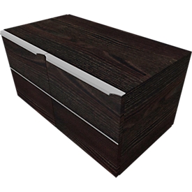 Armoire à portes battantes QUANDOS BOX, 1 hauteur de classeur, l. 800 x P 440 x H 374 mm, chêne de tourbière