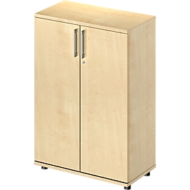 Armoire à portes battantes TETRIS WOOD  – l. 800 x P 421 x H 1160 mm (hauteur patins inclus) - 3 HC - décor érable - notre marque Schäfer Shop Genius