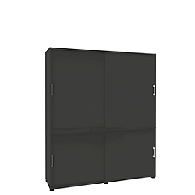 Armoire à portes coulis. 5 HC, l. 160, hêtre graphite