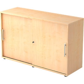 Armoire à portes coulissantes, 2 HC, l. 1200 x P 400 x H 748 mm, coloris érable