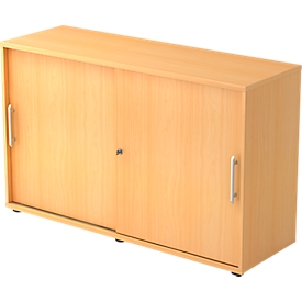Armoire à portes coulissantes, 2 HC, l. 1200 x P 400 x H 748 mm, coloris hêtre