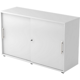 Armoire à portes coulissantes, 2 HC, l. 1200 x P 400 x H 748 mm, gris clair