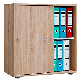 Armoire à portes coulissantes 2 HC, L 700 x P 400 x H 740 mm, chêne Sonoma