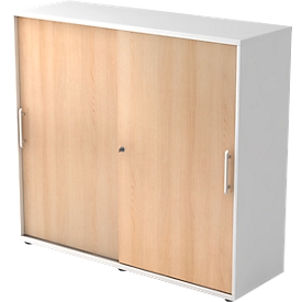 Armoire à portes coulissantes, 3 HC, l. 1200 x P 400 x H 1100 mm, coloris chêne