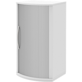 Armoire à portes coulissantes BARI, 3 HC, 2 étagères, poignée à gauche, l. 600 x P 530/430 x H 1117 mm, blanc