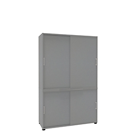 Armoire à portes coulissantes, l. 1200 mm, 5 HC, argent