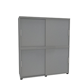 Armoire à portes coulissantes, l. 1350 mm, 4 HC, argent