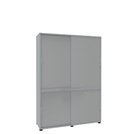 Armoire à portes coulissantes, l. 1350 mm, 5 HC, gris clair