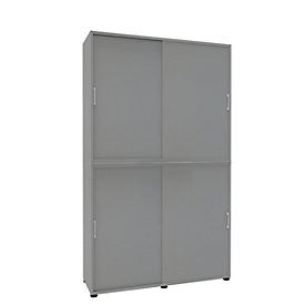 Armoire à portes coulissantes, l. 1350 x P 450 x H 2300 mm, 6 HC, argent