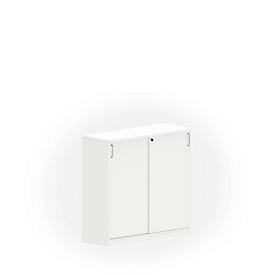 Armoire à portes coulissantes NEVADA - bois - L 1200 x P 445 x H 1155 mm - 3 HC - blanc