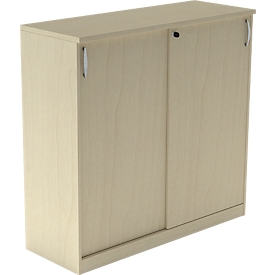 Armoire à portes coulissantes NEVADA - bois - L 1200 x P 445 x H 1155 mm - 3 HC - décor érable