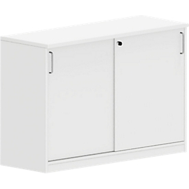 Armoire à portes coulissantes NEVADA - en bois - L 1200 x P 445 x H 825 mm - 2 HC - blanc