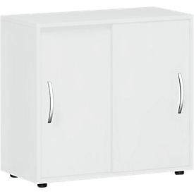 Armoire à portes coulissantes PALENQUE, 2 hauteurs de classeur, 1 étagère, l. 800 x P 400 x H 752 mm, gris clair