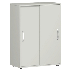 Armoire à portes coulissantes PALENQUE, 3 HC, l. 800 x P 400 x H 1104 mm, gris clair