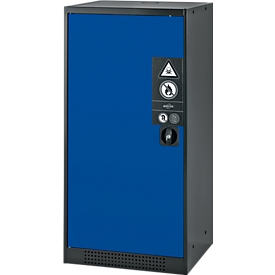 Armoire à produits chimiques, porte battante, 2 bacs extractibles, 545 x 520 x 1105 mm, bleu gentiane