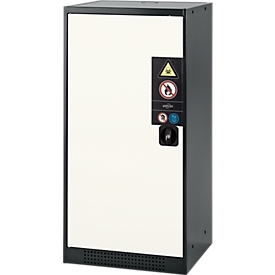 Armoire à produits chimiques, porte battante, 2 tablettes, 545 x 520 x 1105 mm, blanc pur