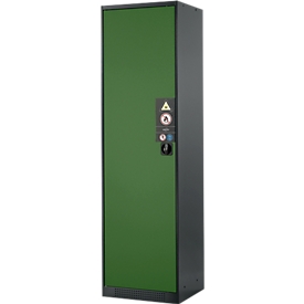 Armoire à produits chimiques, porte battante, 3 étagères, 545 x 520 x 1950 mm, vert réséda