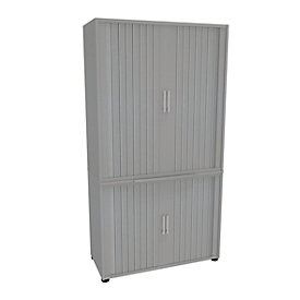 Armoire à rideau coulissant, 2 pièces, l. 1000 mm, 5 HC, argent