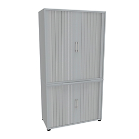 Armoire à rideau coulissant, 2 pièces, l. 1000 mm, 5 HC, gris clair