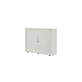 Armoire à rideau coulissant, 3 HC, 1 pièce, sans cloison médiane, l. 1350 mm, argent