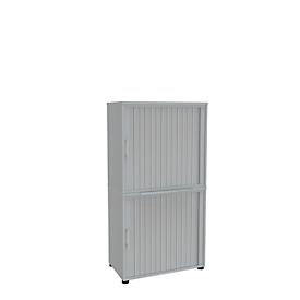 Armoire à rideau coulissant, 4 HC, 2 p., sans cloison médiane, l. 800 mm, gris clair